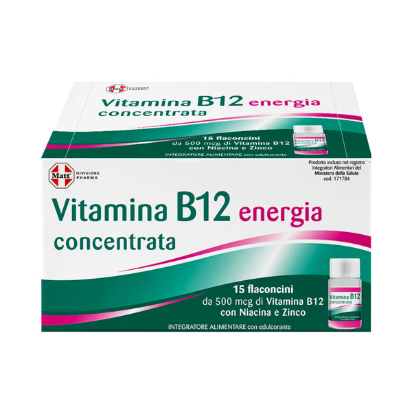 MATT DIVISIONE PHARMA Vitamina B12, koncentruotas vitaminas B12, 15 buteliukų