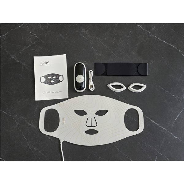 Lunni LED 7 spalvų ir artimųjų infraraudonųjų spindulių veido kaukė, balta, 1 vnt.