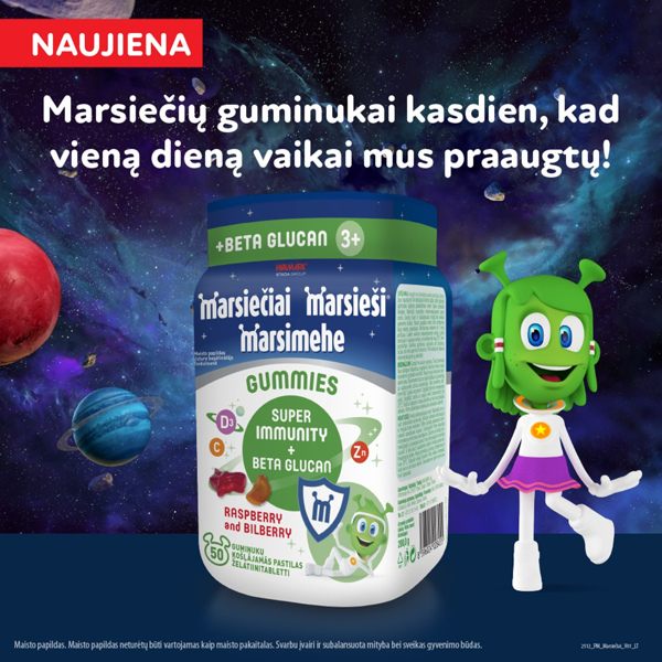 Marsiečiai Super Immuno gum. N50 (Walmark) MARSIEČIAI SUPER IMMUNO, 50 guminukų paveikslėlis
