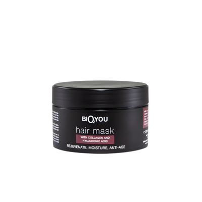 Bio2You natūrali plaukų kaukė su kolagenu ir hialurono rūgštimi, 200 ml.