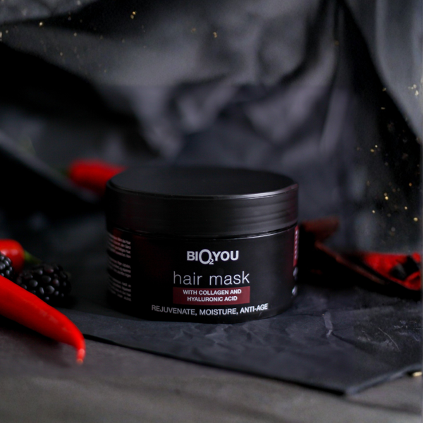 Bio2You natūrali plaukų kaukė su kolagenu ir hialurono rūgštimi, 200 ml.