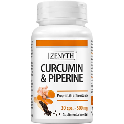 ZENYTH, Maisto papildas CURCUMIN & PIPERINE, 30 kapsulių