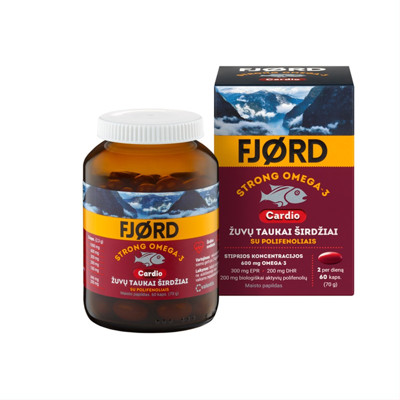 FJORD STRONG OMEGA-3 CARDIO, 60 kapsulių paveikslėlis
