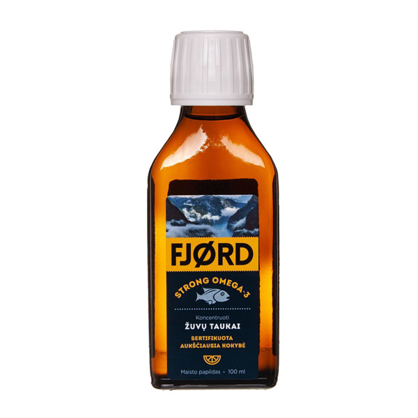 FJORD STRONG OMEGA-3, žuvų taukai, 100 ml paveikslėlis FJORD STRONG OMEGA-3, žuvų taukai, 100 ml paveikslėlis