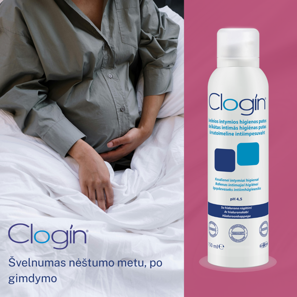 CLOGIN, intymios higienos prausimosi putos, pH 4,5, 150 ml paveikslėlis