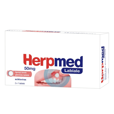 Herpmed Labiale 50mg lipniosios žando gleivinės tabletės N2x1 paveikslėlis