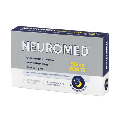 NEUROMED SLEEP FORTE, 30 čiulpiamųjų tablečių paveikslėlis