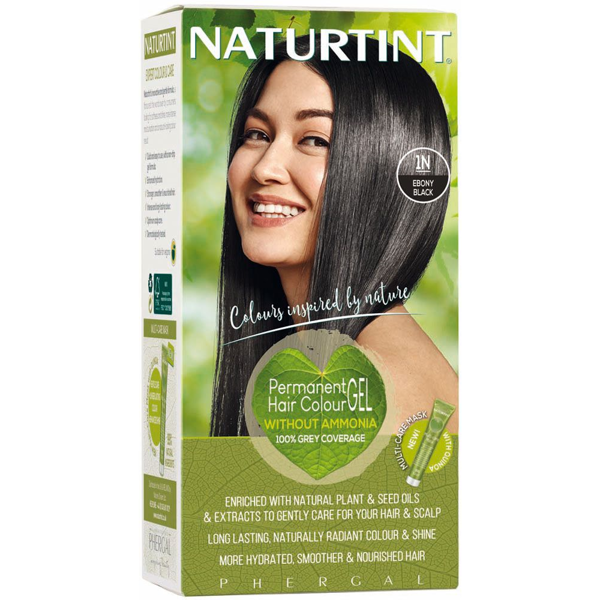 NATURTINT, ilgalaikiai plaukų dažai be amoniako, EBONY BLACK 1N, 170 ml NATURTINT, ilgalaikiai plaukų dažai be amoniako, EBONY BLACK 1N, 170 ml
