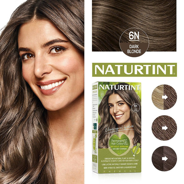 NATURTINT, ilgalaikiai plaukų dažai be amoniako, DARK BLONDE 6N, 170 ml NATURTINT, ilgalaikiai plaukų dažai be amoniako, DARK BLONDE 6N, 170 ml