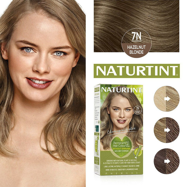 NATURTINT, ilgalaikiai plaukų dažai be amoniako, HAZELNUT BLONDE 7N, 170 ml NATURTINT, ilgalaikiai plaukų dažai be amoniako, HAZELNUT BLONDE 7N, 170 ml