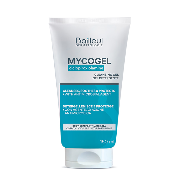 MYCOGEL, valomoji želė kūnui, galvos odai, išorinei gleivinei 150ml, 1 vnt. paveikslėlis