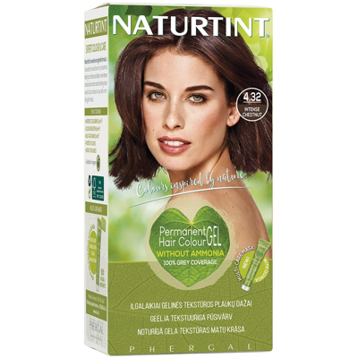 NATURTINT, ilgalaikiai plaukų dažai be amoniako, INTENSE CHESTNUT 4.32, 170 ml