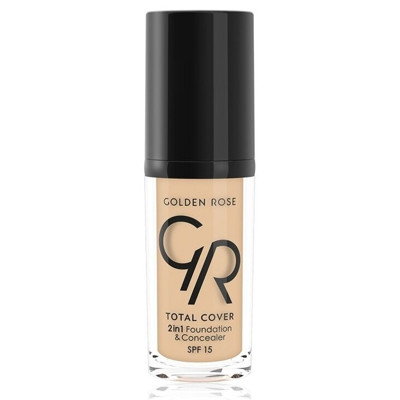 Golden Rose Total Cover 2in1 makiažo pagrindas ir maskuoklis 30ml, Nr. 01 Porcelain