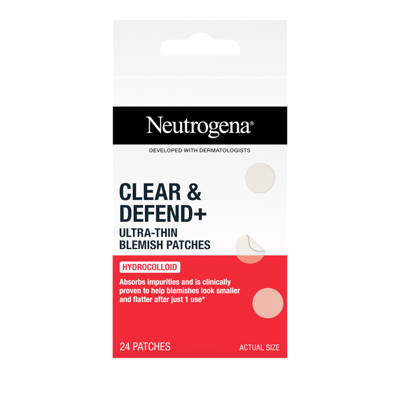 NEUTROGENA CLEAR & DEFEND+,  pleistrai spuogams, 24 vnt. paveikslėlis