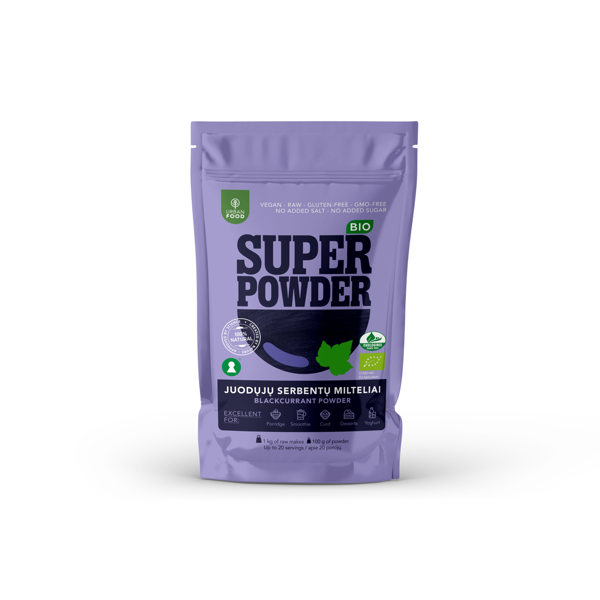 URBAN FOOD milteliai JUODŲJŲ SERBENTŲ MILTELIAI - EKOLOGIŠKI, 100 g