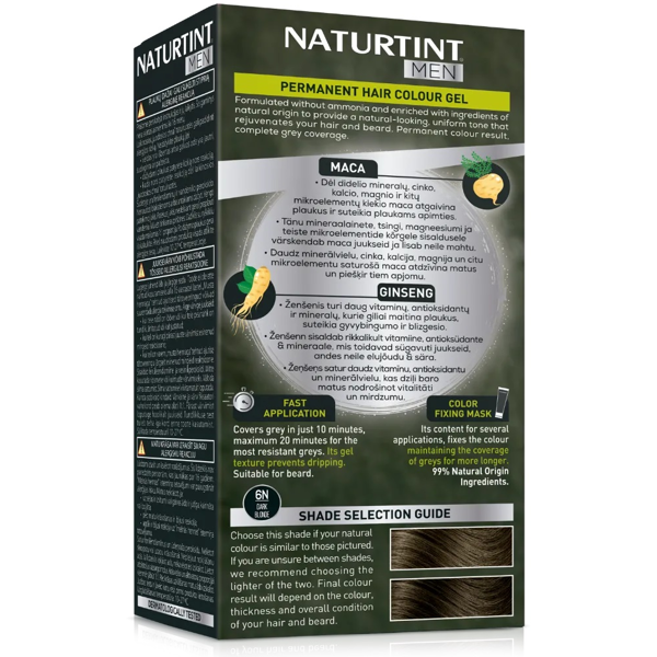 NATURTINT, Ilgalaikiai plaukų dažai be amoniako vyrams 6N DARK BLONDE, 150 ml paveikslėlis NATURTINT, Ilgalaikiai plaukų dažai be amoniako vyrams 6N DARK BLONDE, 150 ml paveikslėlis