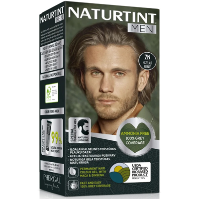 NATURTINT, Ilgalaikiai plaukų dažai be amoniako vyrams 7N HAZELNUT BLONDE, 150 ml