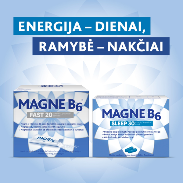 MAGNE B6 FAST, vienadoziai paketėliai, 20 vnt. paveikslėlis