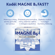 MAGNE B6 FAST, vienadoziai paketėliai, 20 vnt. paveikslėlis