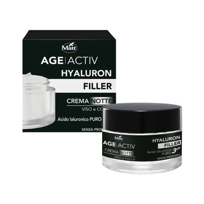 MATT AgeActiv Hyaluron Filler naktinis kremas veidui ir dekolte, 50 ml