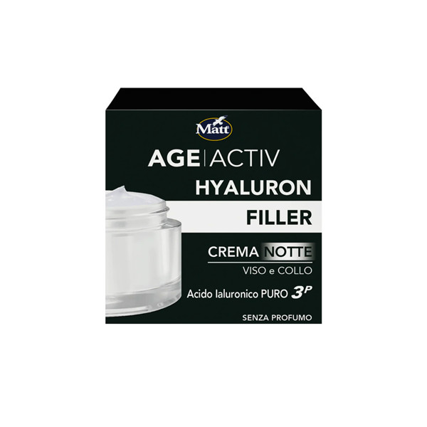 MATT AgeActiv Hyaluron Filler naktinis kremas veidui ir dekolte, 50 ml MATT AgeActiv Hyaluron Filler naktinis kremas veidui ir dekolte, 50 ml