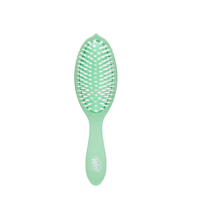 WETBRUSH GO GREEN TREATMENT AND SHINE plaukų šepetys su sintetiniais šereliais, žalias