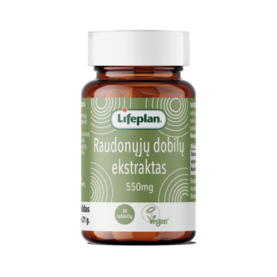 LIFEPLAN RAUDONŲJŲ DOBILŲ EKSTRAKTAS, 550 mg, 30 tablečių paveikslėlis