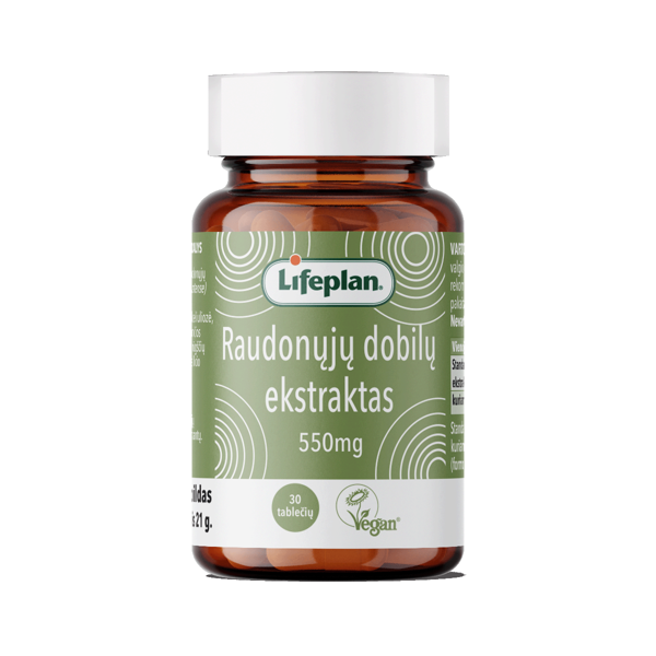 LIFEPLAN RAUDONŲJŲ DOBILŲ EKSTRAKTAS, 550 mg, 30 tablečių paveikslėlis