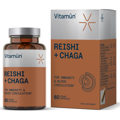 VITAMUN Reishi + Chaga, 60 kapsulių paveikslėlis