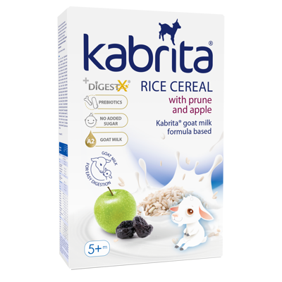Kabrita® ryžių košė su slyvomis ir obuoliais, su ožkos pieno mišiniu - kūdikiams nuo 5 mėn. 180g