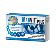 MAGVIT PLUS, 500 mg magnio ir 8 B grupės vitaminai, 42 tabletės paveikslėlis MAGVIT PLUS, 500 mg magnio ir 8 B grupės vitaminai, 42 tabletės paveikslėlis