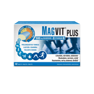 MAGVIT PLUS, 500 mg magnio ir 8 B grupės vitaminai, 42 tabletės paveikslėlis MAGVIT PLUS, 500 mg magnio ir 8 B grupės vitaminai, 42 tabletės paveikslėlis