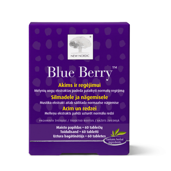 NEW NORDIC BLUE BERRY, mėlynė, 60 tablečių paveikslėlis