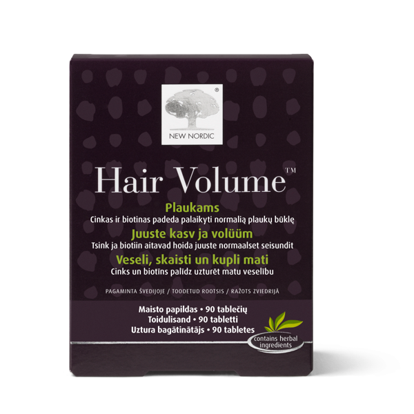 NEW NORDIC HAIR VOLUME, 90 tablečių paveikslėlis