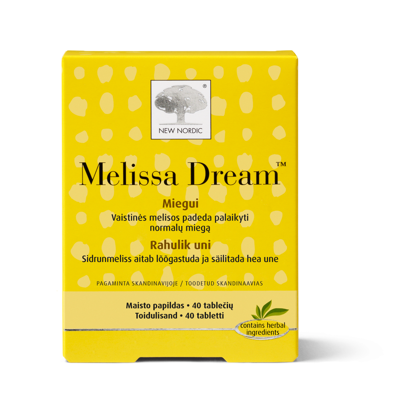 NEW NORDIC MELISSA DREAM, 40 tablečių paveikslėlis
