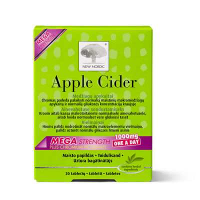 NEW NORDIC APPLE CIDER MEGA STRENGTH, 30 tablečių paveikslėlis