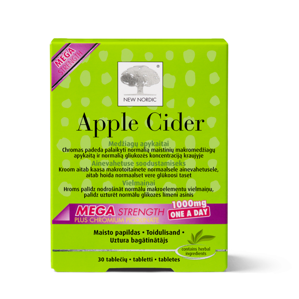 NEW NORDIC APPLE CIDER MEGA STRENGTH, 30 tablečių paveikslėlis