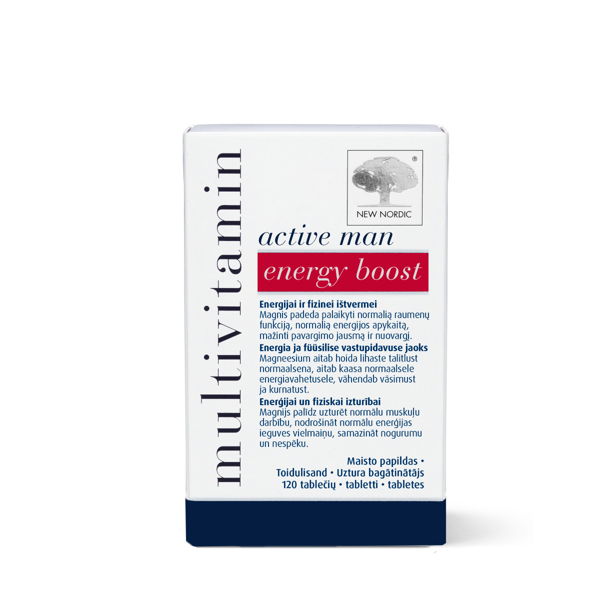 NEW NORDIC MULTIVITAMIN ACTIVE MAN ENERGY BOOST, 120 tablečių  paveikslėlis