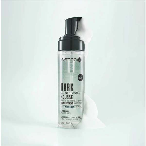 SIENNA X skaidrios savaiminio įdegio putos DARK TAN, 190 ml