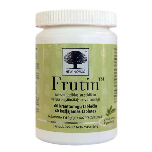 NEW NORDIC FRUTIN, 60 kramtomųjų tablečių paveikslėlis NEW NORDIC FRUTIN, 60 kramtomųjų tablečių paveikslėlis
