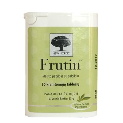 NEW NORDIC FRUTIN, 30 kramtomųjų tablečių paveikslėlis