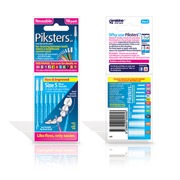 PIKSTERS, tarpdančių šepetėlių pakuotė, dydis 5, žydri, 10 vnt. paveikslėlis PIKSTERS, tarpdančių šepetėlių pakuotė, dydis 5, žydri, 10 vnt. paveikslėlis