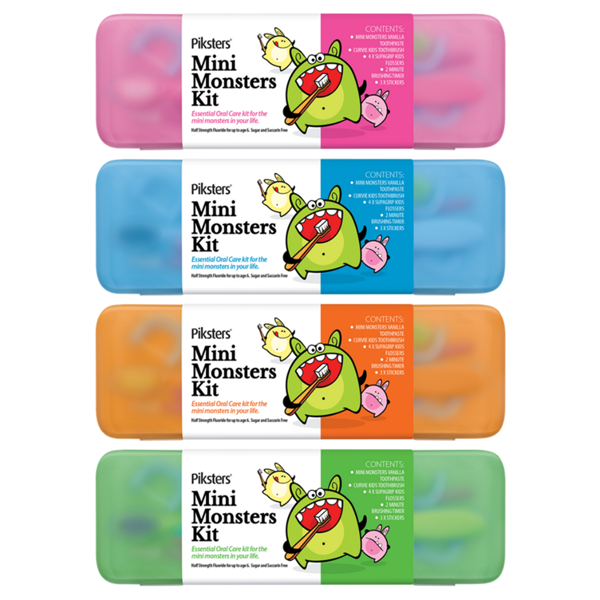 PIKSTERS MINI MONSTER KIT, burnos higienos priemonių rinkinys vaikams, 1 vnt. paveikslėlis PIKSTERS MINI MONSTER KIT, burnos higienos priemonių rinkinys vaikams, 1 vnt. paveikslėlis