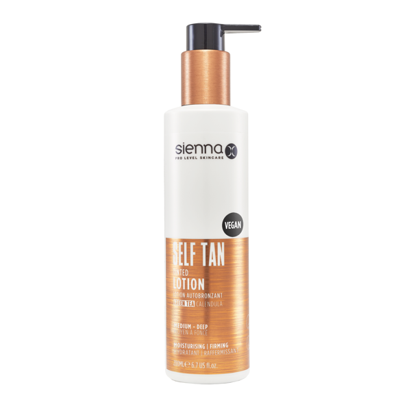 SIENNA X savaiminio įdegio losjonas su atspalviu TINTED, 200 ml