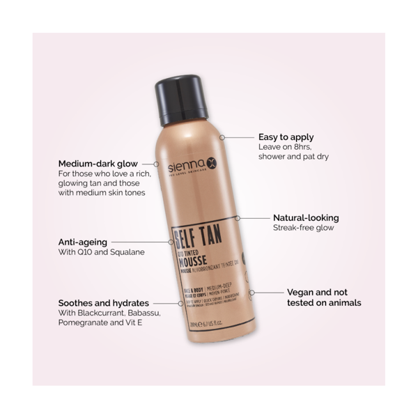 Sienna X savaiminio įdegio putos su atspalviu, Q10 SELF TAN, 200ml paveikslėlis