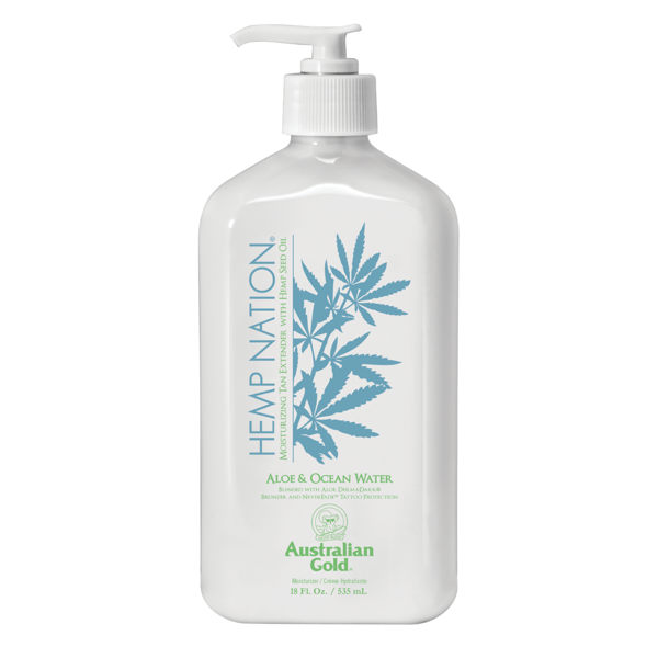 AUSTRALIAN GOLD kasdienis kūno kremas Hemp Nation Aloe & Ocean Water Tan Extender, 535 ml