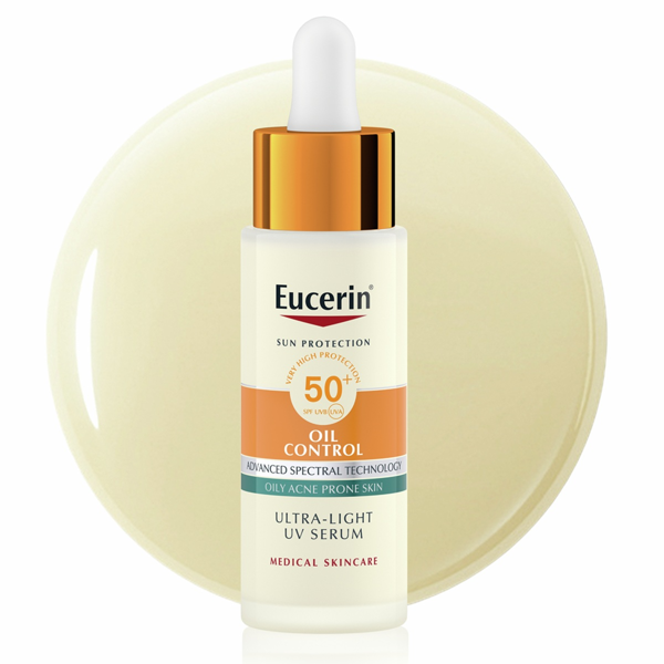EUCERIN SUN OIL CONTROL, itin lengvas kasdienis serumas, SPF50+, 30 ml paveikslėlis