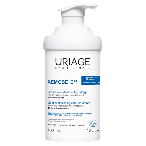 URIAGE XEMOSE C8+, universalus minkštinamasis kremas su dozatoriumi, 400 ml paveikslėlis