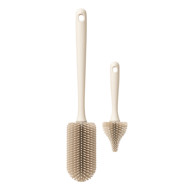 Mother-K Silikoniniai buteliukų ir gertuvių plovimo šepetėliai, Cream Mother-K Silikoniniai buteliukų ir gertuvių plovimo šepetėliai, Cream