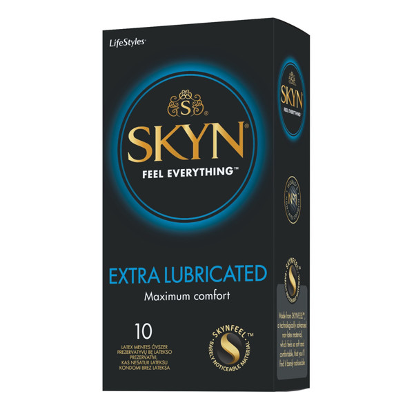 LIFESTYLES SKYN EXTRA LUBE, prezervatyvai, 10 vnt. paveikslėlis
